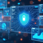 Painéis digitais com escudo de segurança.