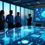 Equipe vendo tecnologia corporativa